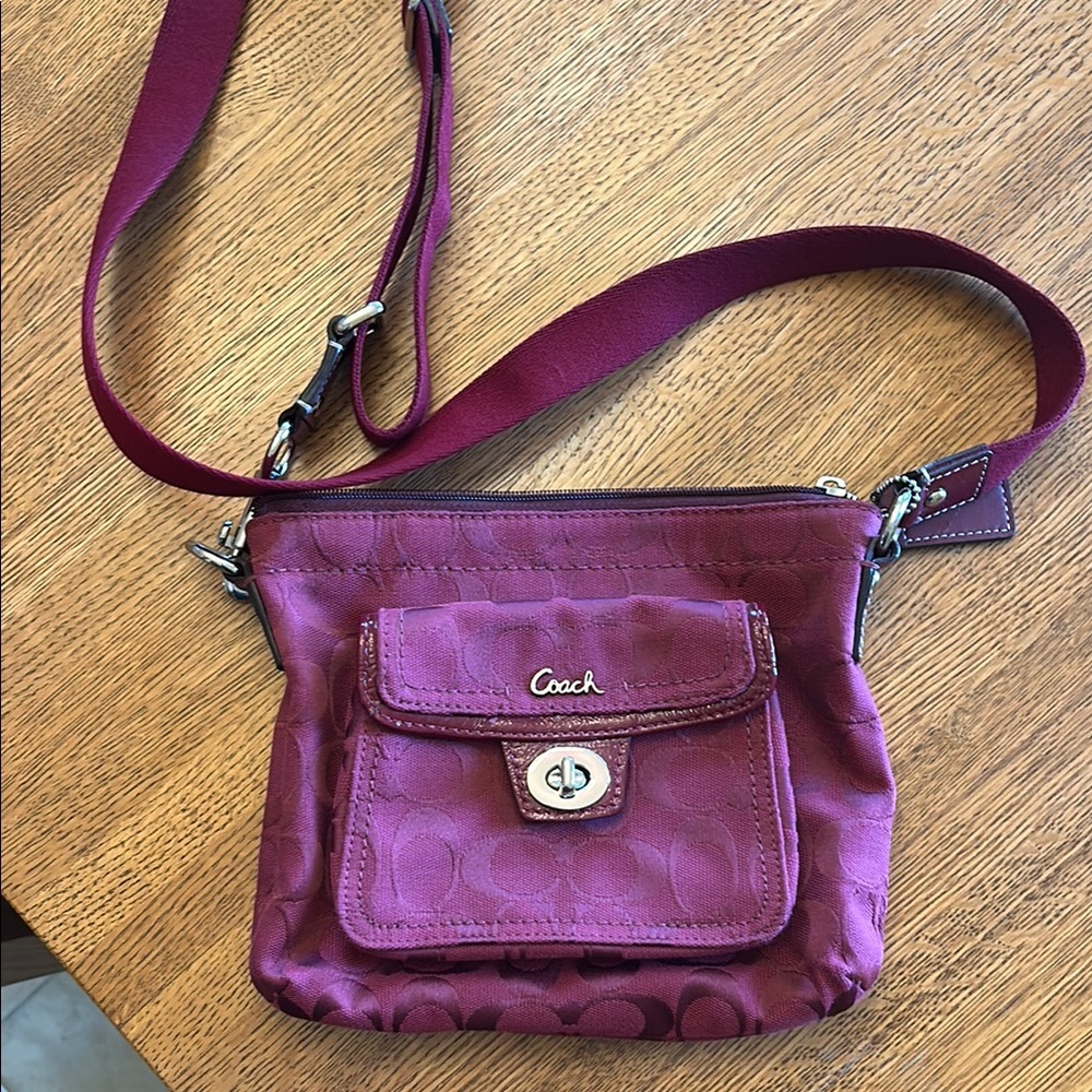 Coach Wine Red Crossbody Bag